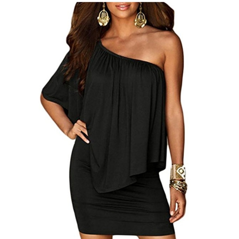 Off Shoulder Ruffles Bodycon Mini Dress